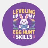 Level Up Easter Egg Hunt Gamer Bunny Sticker (Vorderseite)