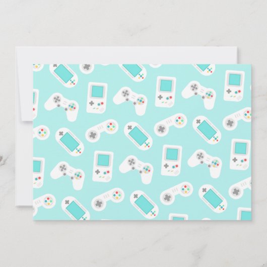 Level Up | Einladung der Babydusche (Rückseite)