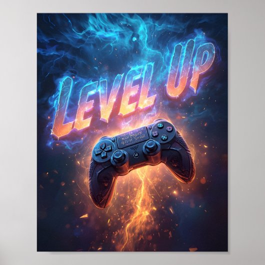 Level Up — Epic Gamer Poster (Vorne)