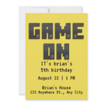 Level Up! Epic Video Game Birthday Einladung