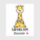 Level Up Funny Giraffe Pub Aufkleber (Blatt)