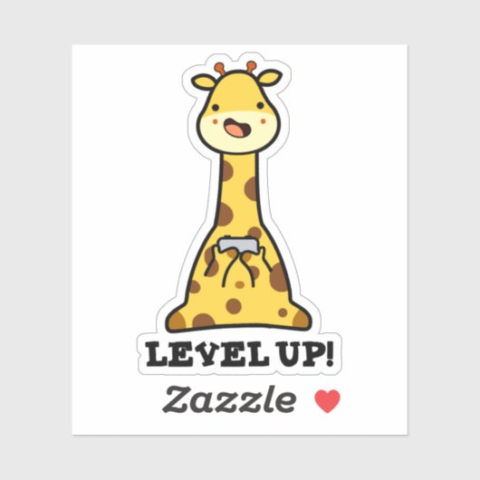 Level Up Funny Giraffe Pub Aufkleber (Blatt)