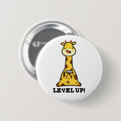 Level Up Funny Giraffe Pub Button (Vorne & Hinten)