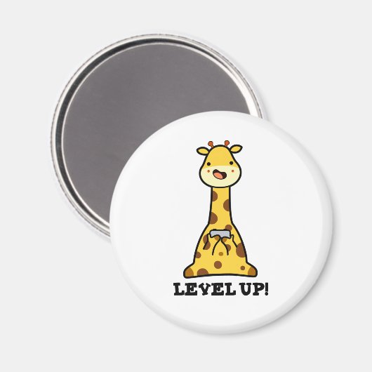 Level Up Funny Giraffe Pub Magnet (Vorderseite/Rückseite)