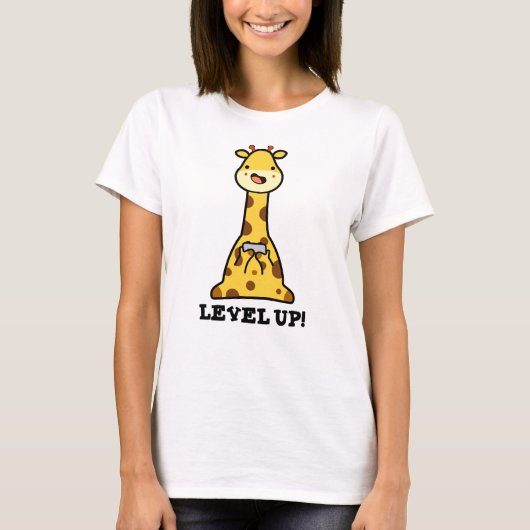 Level Up Funny Giraffe Pub T-Shirt (Vorderseite)