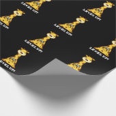 Level Up Funny Giraffe Pun Dark BG Geschenkpapier (Ecke)
