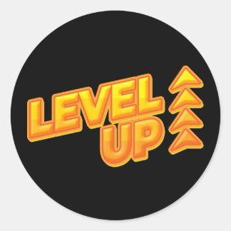 Level Up Game Runder Aufkleber
