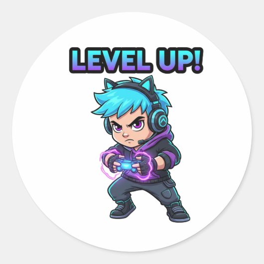 Level up game Sticker (Vorderseite)
