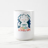 Level Up Gamer Cat Design – Cute Gaming Kitty with Kaffeetasse (Mittel)