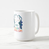 Level Up Gamer Cat Design – Cute Gaming Kitty with Kaffeetasse (VorderseiteRechts)
