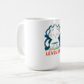 Level Up Gamer Cat Design – Cute Gaming Kitty with Kaffeetasse (Vorderseite Links)