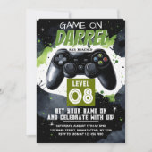 Level Up Gamer Geburtstag Einladung (Vorderseite)