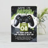 Level Up Gamer Geburtstag Einladung (Stehend Vorderseite)