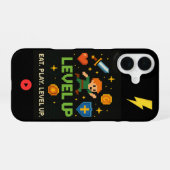 Level Up Gamer iPhone 16 Hülle – Pixel Retro Stil (Rückseite (Horizontal))