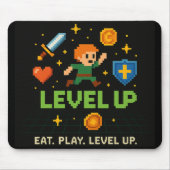Level Up Gamer-Mauspad – Retro-Pixel-Style Mousepad (Vorne)