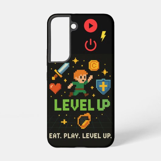 Level Up Gamer Samsung Case – Retro Pixel Style Galaxy Hülle (Rückseite)