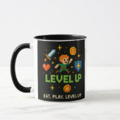 Level Up Gamer Tasse – Retro Pixel Gaming Becher (Links)