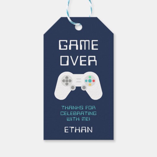 Level Up | Gamer Theme Personalisiert Birthday Gef Geschenkanhänger (Vorderseite)