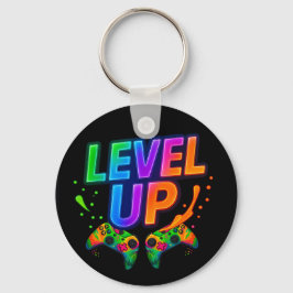 Level Up,  Gamer themed key chain Schlüsselanhänger