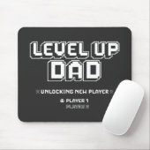 Level Up Gamer Vater Daddy Funny Vathday Mousepad (Mit Mouse)