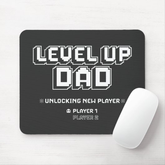 Level Up Gamer Vater Daddy Funny Vathday Mousepad (Mit Mouse)
