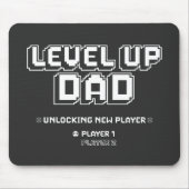 Level Up Gamer Vater Daddy Funny Vathday Mousepad (Vorne)
