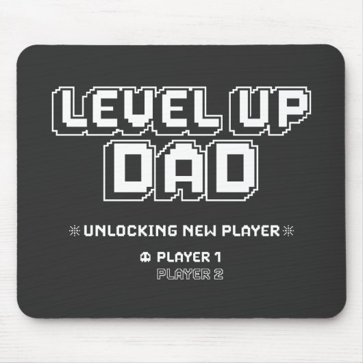 Level Up Gamer Vater Daddy Funny Vathday Mousepad (Vorne)