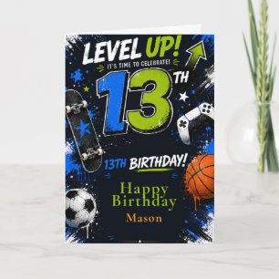 Level Up Gaming Sports Geburtstag Karte