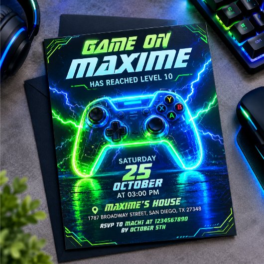 Level Up Geburtstag Einladung