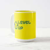 Level UP Gelber Magier Zweifarbige Tasse (Vorderseite Links)