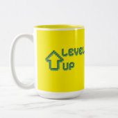 Level UP Gelber Magier Zweifarbige Tasse (Links)