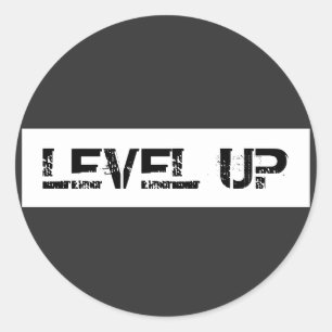 Level Up Inspiration / Motivierend Sprichwort Runder Aufkleber