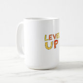 Level Up Motivationsdesign Kaffeetasse (Vorderseite Links)
