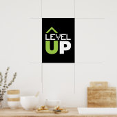 Level Up, Motivierend Videospiel, Gamer, Gaming Poster (Küche)