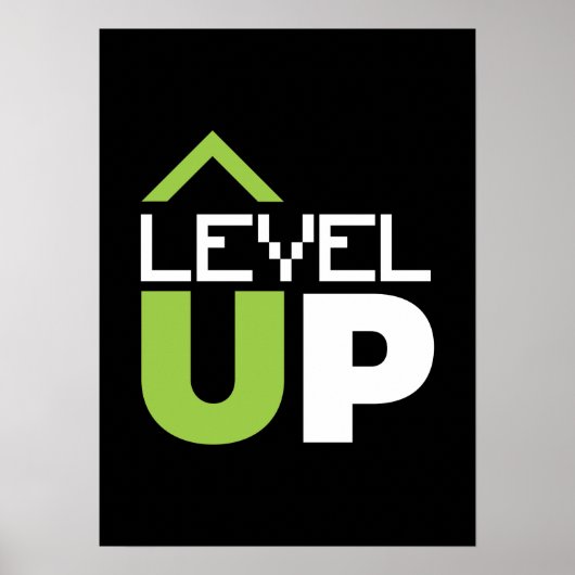 Level Up, Motivierend Videospiel, Gamer, Gaming Poster (Vorne)