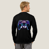 "Level Up Neon Gaming Controller Sticker Gamer op" Tri-Blend Shirt (Voller Rücken)