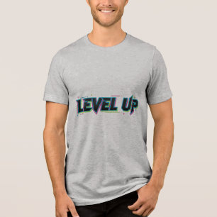 LEVEL UP – Neon Urbane Streetwear-Typo-T-Shirt Tri-Blend Shirt