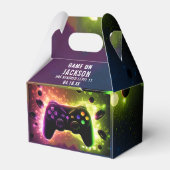 Level Up! Neon Video Game Birthday Party Geschenkschachtel (Vorderseite)