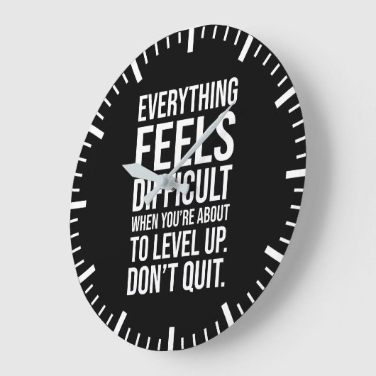 Level Up, nicht aufhören - Erfolg Motivierend gest Große Wanduhr (Winkel)