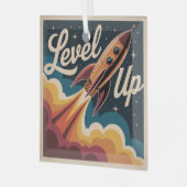 Level Up Ornament Aus Glas (Vorderseite links)