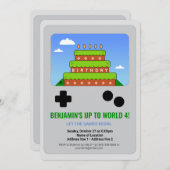 Level Up! Party für druckbares Videospiel lädt ein Einladung (Vorne/Hinten)