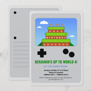 Level Up! Party für druckbares Videospiel lädt ein Einladung