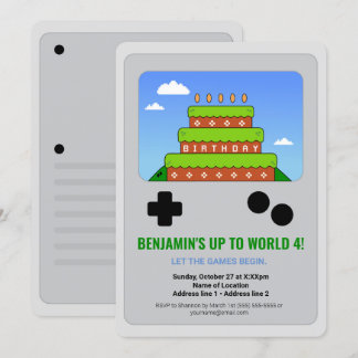 Level Up! Party für druckbares Videospiel lädt ein Einladung