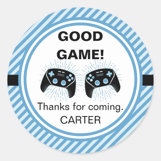 Level Up Personalisiert Gamer Party Geburtstag Runder Aufkleber (Vorderseite)