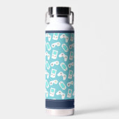 Level Up | Personalisiertes Videospielmuster für R Trinkflasche (Vorne)