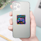 LEVEL UP Pixel Art Gamer Abzeichen Aufkleber (Telefon)