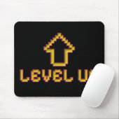 Level Up Pixel Mausepad Retro Gamer Schwarz Mousepad (Mit Mouse)