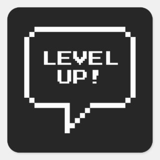 Level Up! Quadratischer Aufkleber