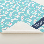 Level Up | Retro-Gamer-Muster Personalisiert Sherpadecke (3/4)