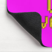 Level Up Retro Pixel Art Mauspad Elektrisches Pink (Ecke)